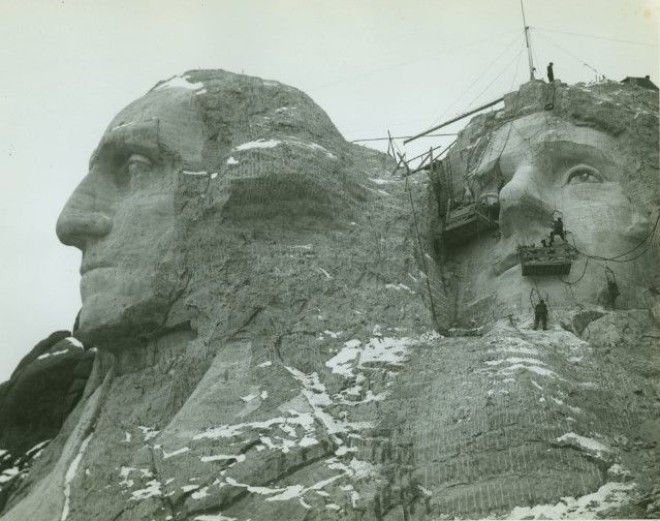 Фотографии Горы Рашмор на стадии строительства