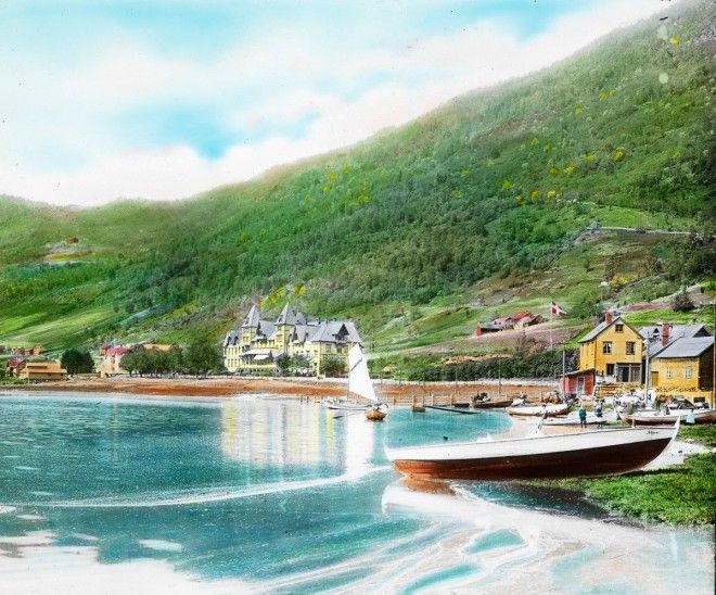 Цветные фотографии красот Норвегии 1900 Год