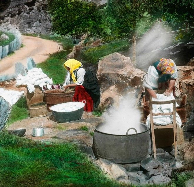 Цветные фотографии красот Норвегии 1900 Год