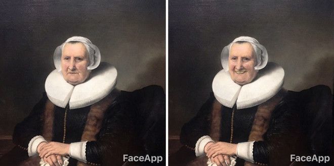Парень ходит по музеям и смешит старинные портреты с помощью FaceApp