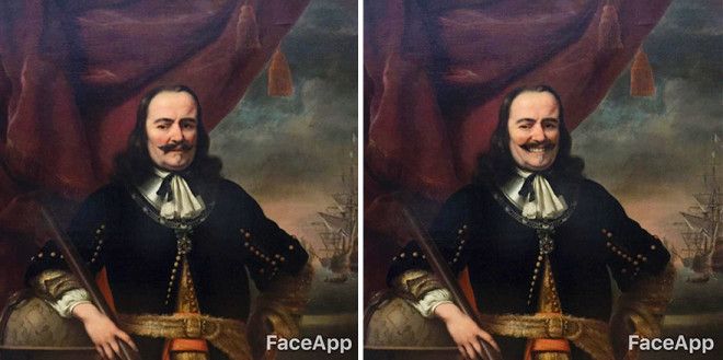 Парень ходит по музеям и смешит старинные портреты с помощью FaceApp