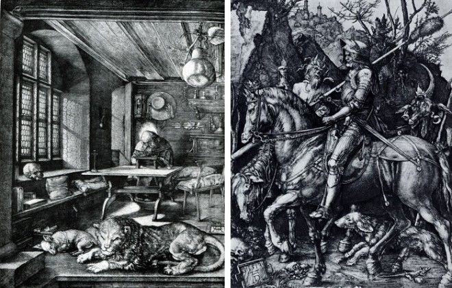 «Святой Иероним в келье» Гравюра на меди. (1514). ¦ «Рыцарь, смерть и дьявол». Гравюра на меди. (1513). Автор: А. Дюрер. ¦ Фото: livejournal.com. Святой Иероним в келье Гравюра на меди 1514 Рыцарь смерть и дьявол Гравюра на меди 1513 Автор А Дюрер Фото livejournalcom